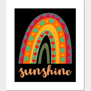 Sunshine Rainbow colored handrawn vintage retro Posters and Art